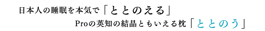 夢工房 - 日本人の睡眠を本気で「ととのえる」、Proの英知の結晶ともいえる枕「ととのう」